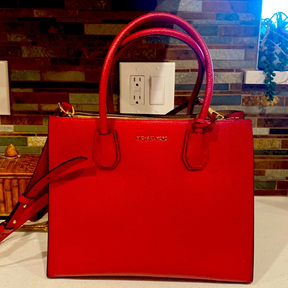 Michael Kos red tote bag purse